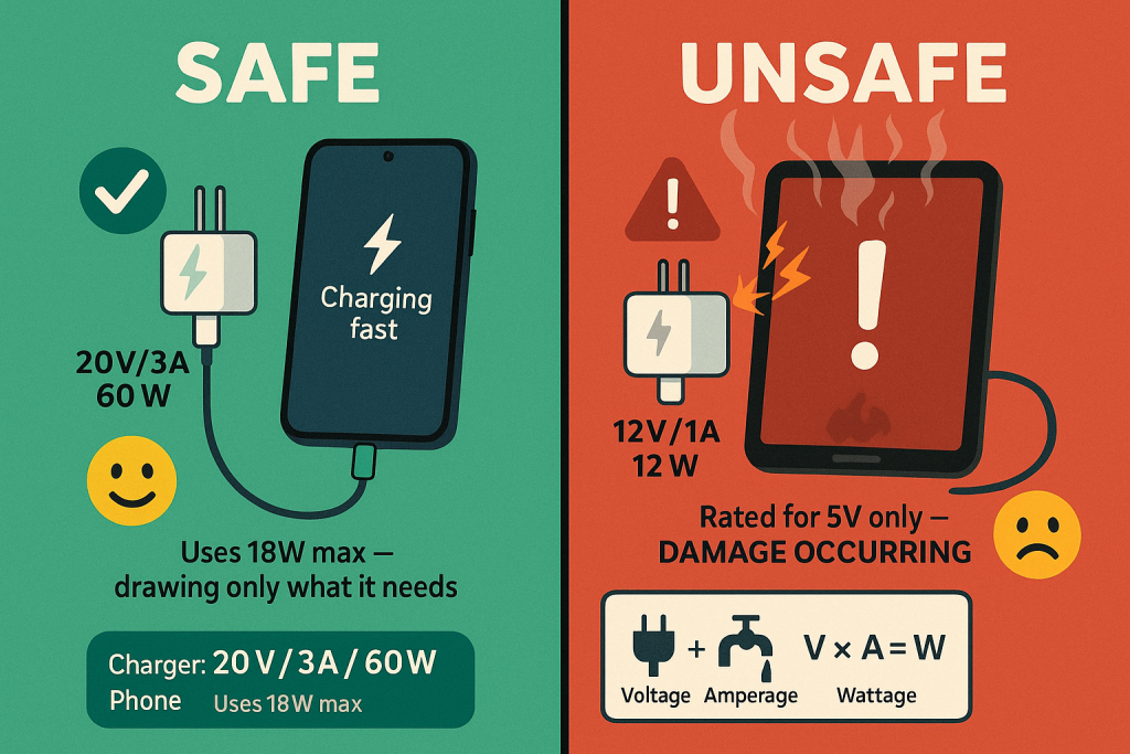 Why Does My Charger Keep Falling - Can I Use A Higher Wattage Charger For My Device 1024x683 