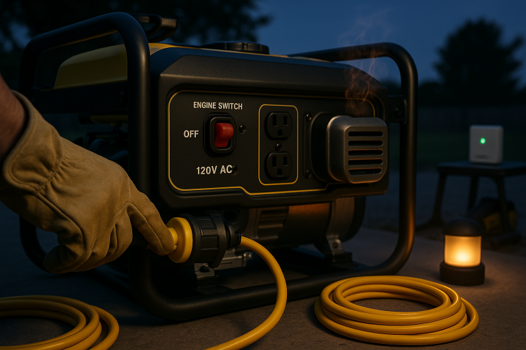How do I properly shut down my portable generator