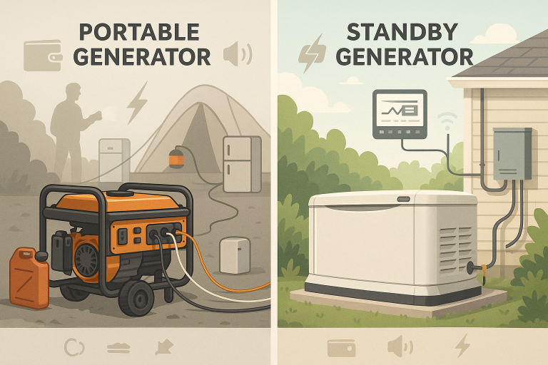 Portable vs. Standby Generators: Pros, Cons, and Best Use Cases (2025 Guide)