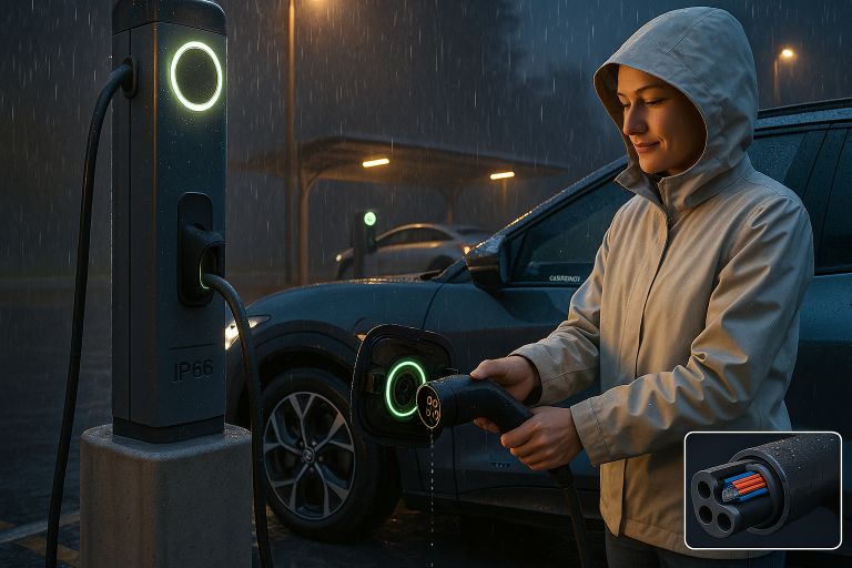 Can I charge my Electric Vehicle in the rain
